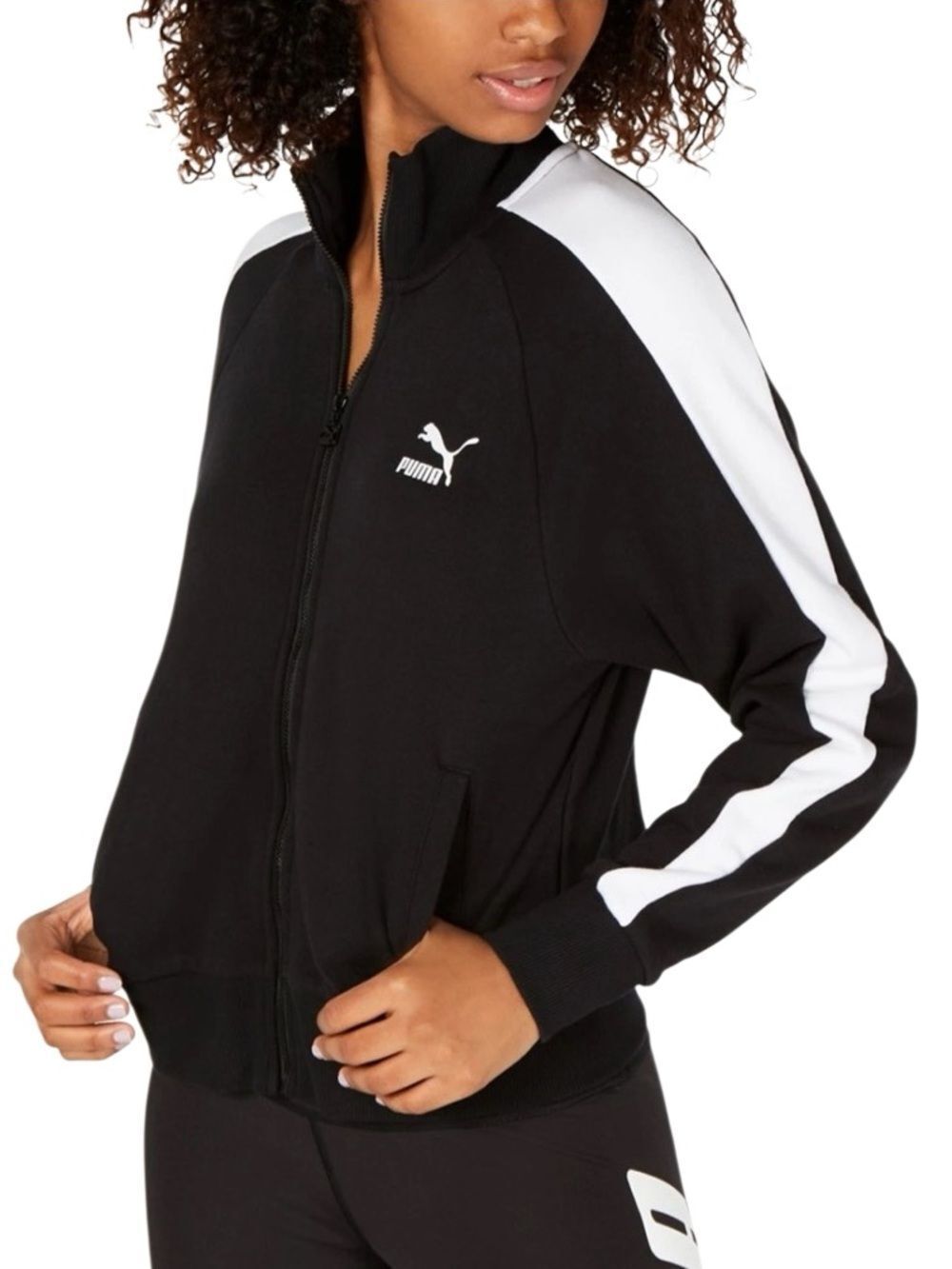 Puma Black Two-Tone Track Jacket Size Medium